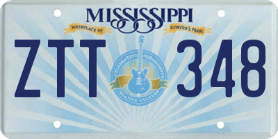 MS license plate ZTT348