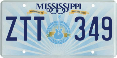 MS license plate ZTT349
