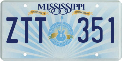 MS license plate ZTT351