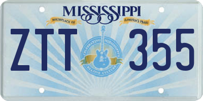 MS license plate ZTT355