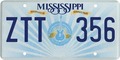 MS license plate ZTT356