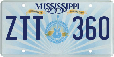 MS license plate ZTT360