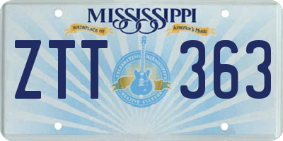 MS license plate ZTT363