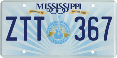 MS license plate ZTT367