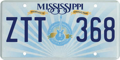MS license plate ZTT368