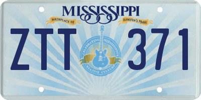 MS license plate ZTT371