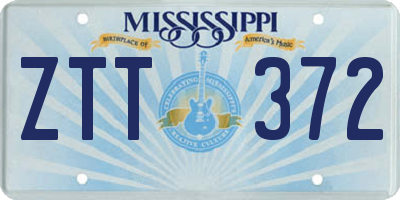 MS license plate ZTT372