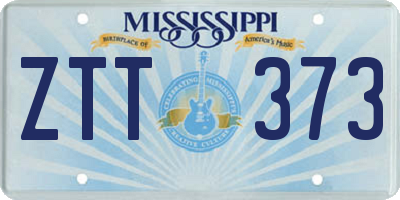 MS license plate ZTT373