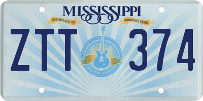 MS license plate ZTT374