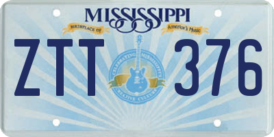 MS license plate ZTT376