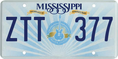 MS license plate ZTT377