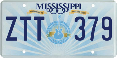 MS license plate ZTT379