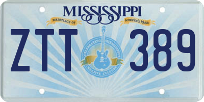 MS license plate ZTT389