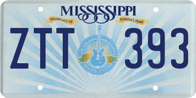 MS license plate ZTT393