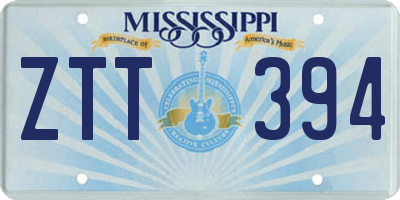 MS license plate ZTT394