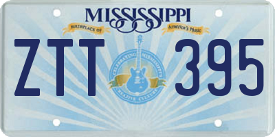 MS license plate ZTT395