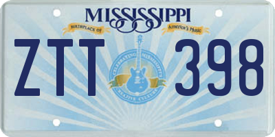 MS license plate ZTT398