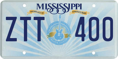 MS license plate ZTT400