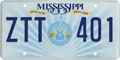 MS license plate ZTT401
