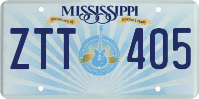 MS license plate ZTT405