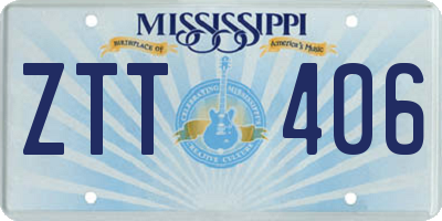 MS license plate ZTT406