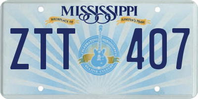 MS license plate ZTT407