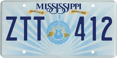 MS license plate ZTT412