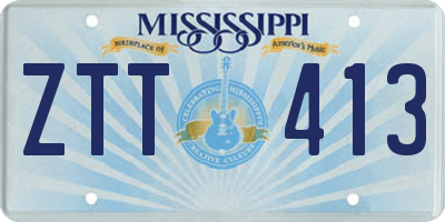 MS license plate ZTT413