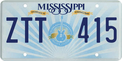 MS license plate ZTT415