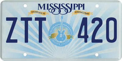 MS license plate ZTT420