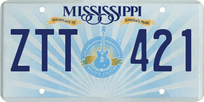 MS license plate ZTT421
