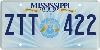 MS license plate ZTT422
