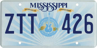 MS license plate ZTT426