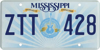 MS license plate ZTT428