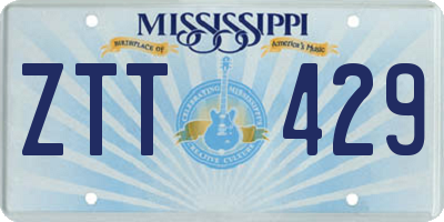 MS license plate ZTT429