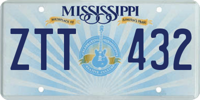 MS license plate ZTT432