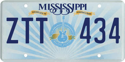 MS license plate ZTT434