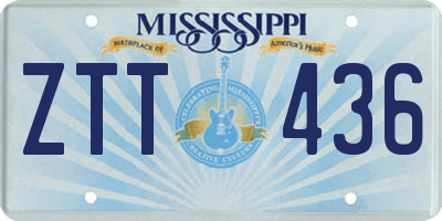 MS license plate ZTT436