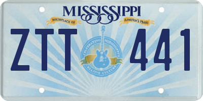 MS license plate ZTT441