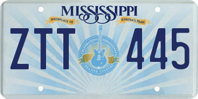 MS license plate ZTT445