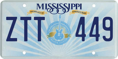 MS license plate ZTT449