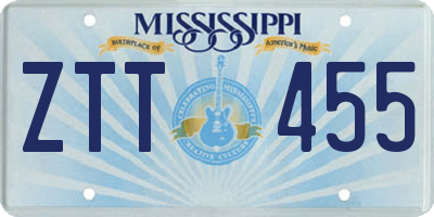 MS license plate ZTT455