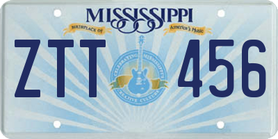 MS license plate ZTT456