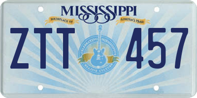 MS license plate ZTT457