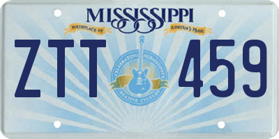MS license plate ZTT459