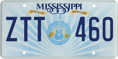 MS license plate ZTT460