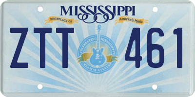 MS license plate ZTT461