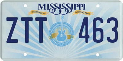 MS license plate ZTT463