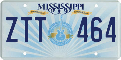 MS license plate ZTT464