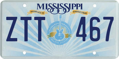 MS license plate ZTT467